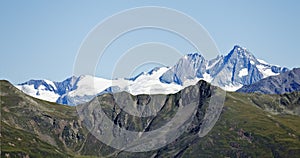 Snow-covered peaks of the Glockner group