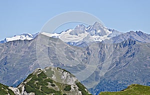 Snow-covered peaks of the Glockner group