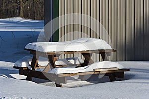 Snow covered Picnic Table