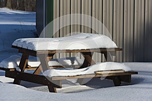 Snow covered Picnic Table