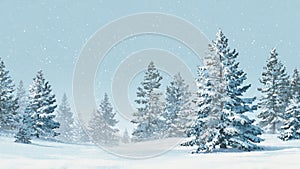 Snowfall Silent Forestline