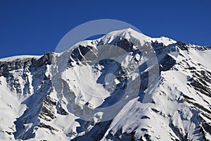 Snow covered Piz Segnas and Piz Sardona