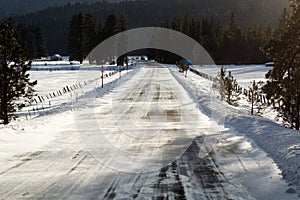 Snow covered road