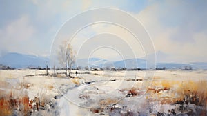 Snow Covered Road: A Romantic Landscape Painting By David Mould