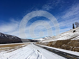 Snow-covered Road to Kanas in Winter