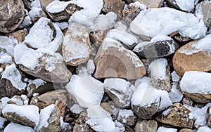 Snow Covered Rocks Winter Texture Background