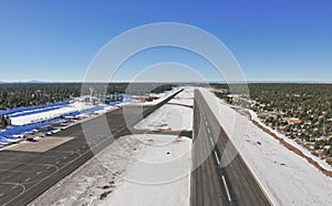 Snow covered runway