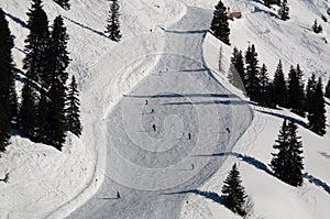 Snow covered ski piste