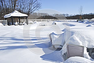 Snow-covered Swimming Pool