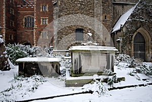 Snow-covered Tombs, Lambeth Palace