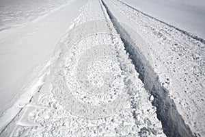 Snow covered track in winter