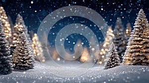 Snow-covered trees in a winter forest under a clear blue sky during daytime.