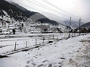 Snow covered valley in Srinagar after a fresh snowfall