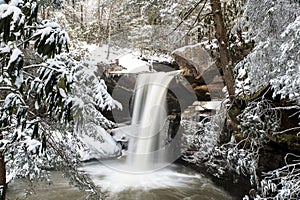 Snow Covered Waterfall - Flat Lick Falls - Appalachian Mountains - Kentucky