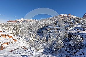 Snow Covered Winter Landscape Sedona Arizona