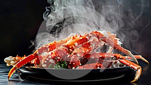 Snow crab served on plate