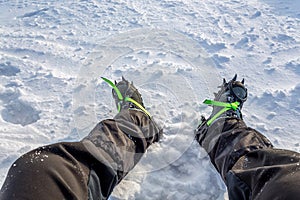 snow crampons for extreme excursions to the mountains