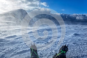 snow crampons for extreme excursions to the mountains