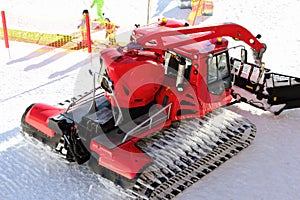 Snow crawler. The Nebelhorn Mountain in winter. Alps, Germany.