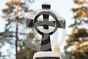 Snow on cross
