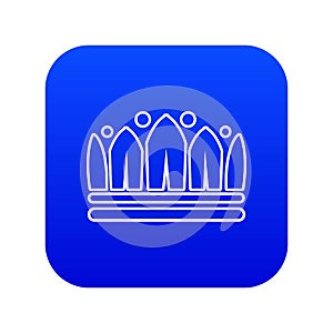 Snow crown icon blue vector