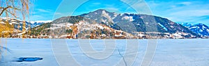 The snow crust on Zeller see, Zell am See, Austria