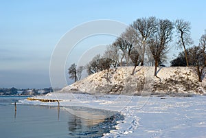 Snow on Danish beach