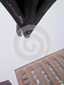 Snow day, bottom view, snow visible