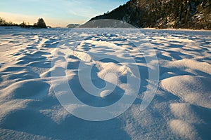 Snow desert in the mountains