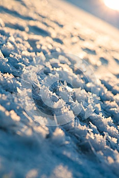 Snow desert in the mountains