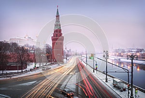 Snow does not interfere with the movement of cars