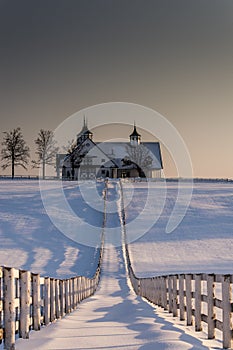 Historic, Snow Covered Manchester Farm Barn - Lexington, Kentucky photo