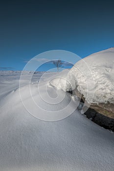 Snow Drift on Stanage Edge