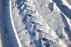 Snow drifts in winter