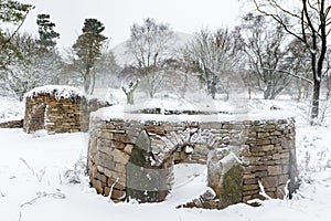 Snow - Dry Stone wall structures - Animal Shelters - North Yorkshire