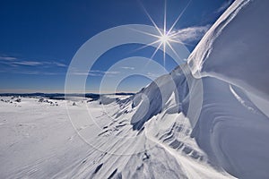 Snow dunes in Kosarisko in Low Tatras mountains