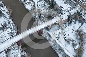 Snow Dusted Historic Bridge in Shropshire