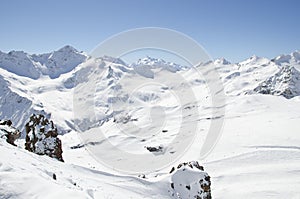 Snow Elbrus mountains