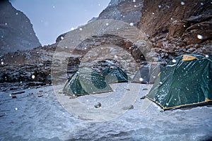 Snow fall during Chadar trek