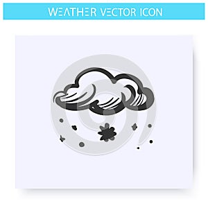 Snow fall icon. Snowy weather