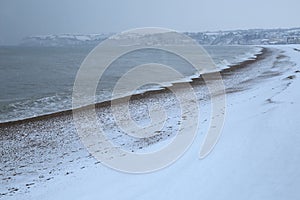 Snow falling on the Jurassic Coast