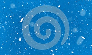 Snow falling winter background on blue