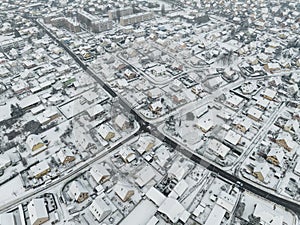 Vista aerea da pesante la neve sul la città da, Francia 