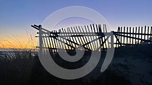 Snow Fence at the Beach on Cape Cod