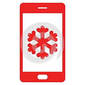 Snow flake and smartphone