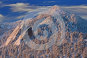 Snow Flocked Bear Mountain at Sunrise