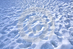 Snow footprints texture in Pyrenees