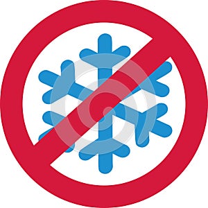 Snow forbidden - snowflake in a ban sign