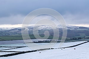 Snow and frost on Addingham moor. Yorkshire