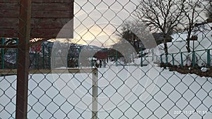 snow and futboll stadium